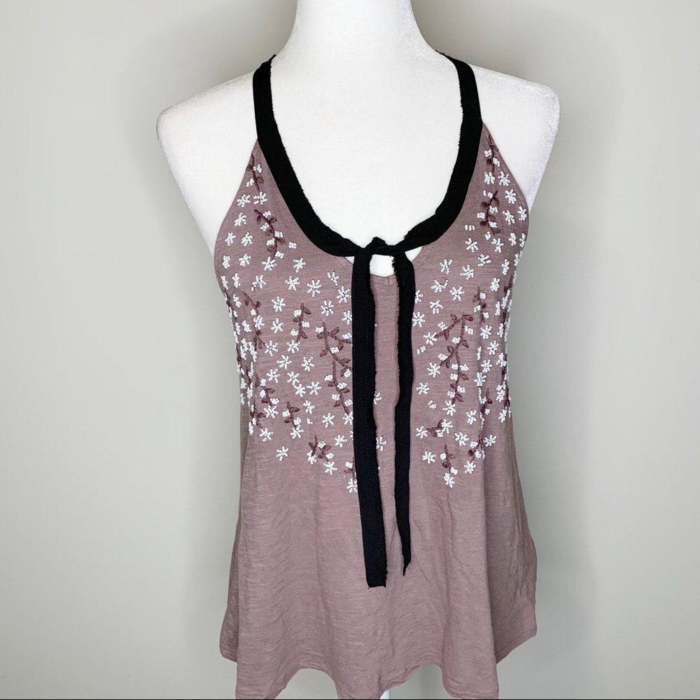 Free People Beaded Flower Swing Sleeveless Top S